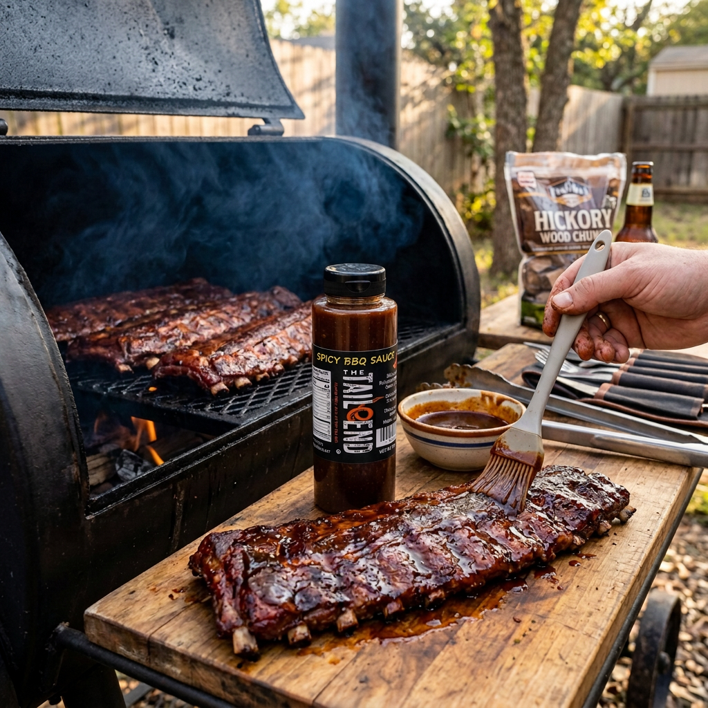 Spicy BBQ Sauce - Artisanal Molasses & Pepper Mash Blend - Image 3